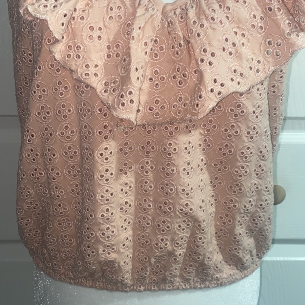 Express Ruffle Halter Top Peach - Picture 5 of 11